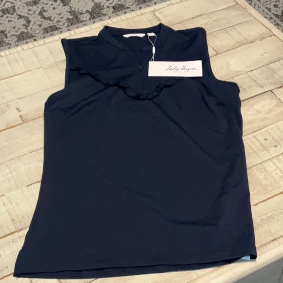 Lady Hagen Tops - NWT Lady Hagen Clubhouse Front Ruffle Sleeveless Polo